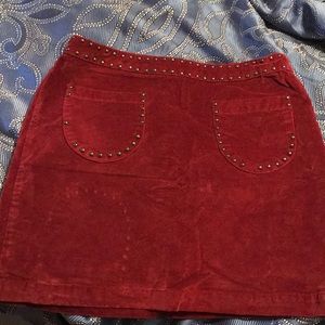 Wine red suede skirt!